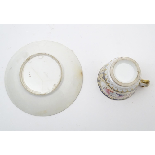 182 - A large quantity of 19thC and later assorted cups and saucers to include Copeland Garrett with hand ... 