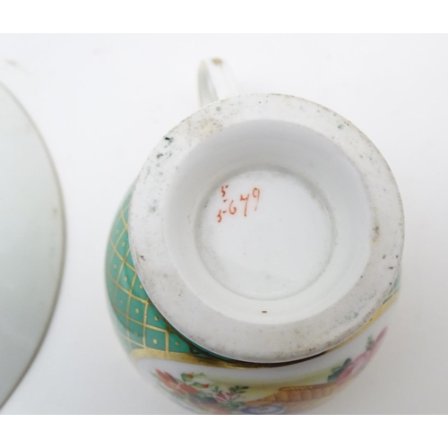 182 - A large quantity of 19thC and later assorted cups and saucers to include Copeland Garrett with hand ... 