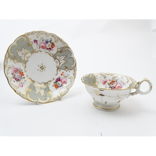 182 - A large quantity of 19thC and later assorted cups and saucers to include Copeland Garrett with hand ... 