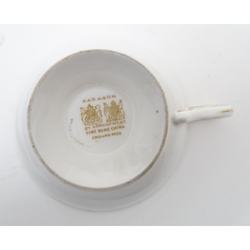 182 - A large quantity of 19thC and later assorted cups and saucers to include Copeland Garrett with hand ... 