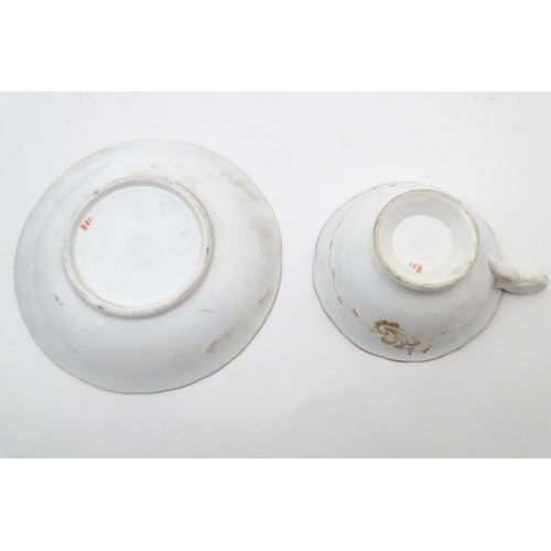 182 - A large quantity of 19thC and later assorted cups and saucers to include Copeland Garrett with hand ... 