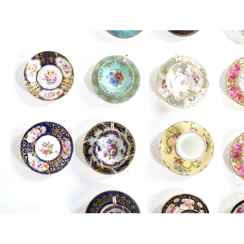 182 - A large quantity of 19thC and later assorted cups and saucers to include Copeland Garrett with hand ... 