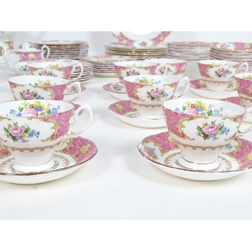 184 - A quantity of Royal Albert tea and dinner wares in the pattern Lady Carlyle, to include teapot, teap... 