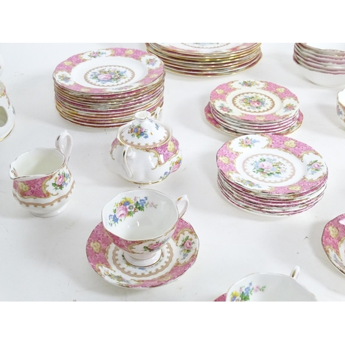 184 - A quantity of Royal Albert tea and dinner wares in the pattern Lady Carlyle, to include teapot, teap... 