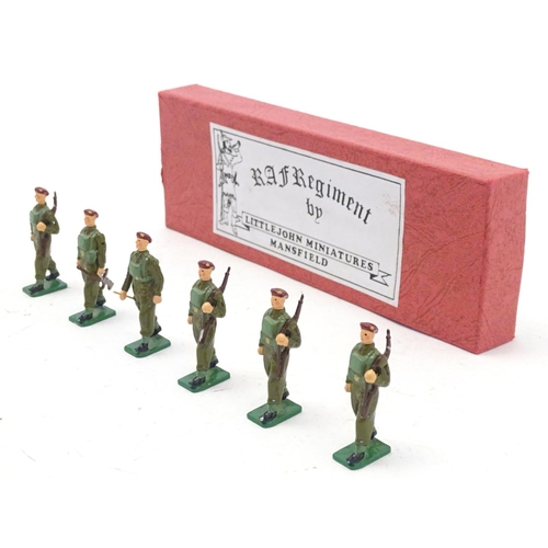 1288 - Toys: Six hand painted RAF Regiment toy soldiers by Little John Miniatures. Contained within origina... 