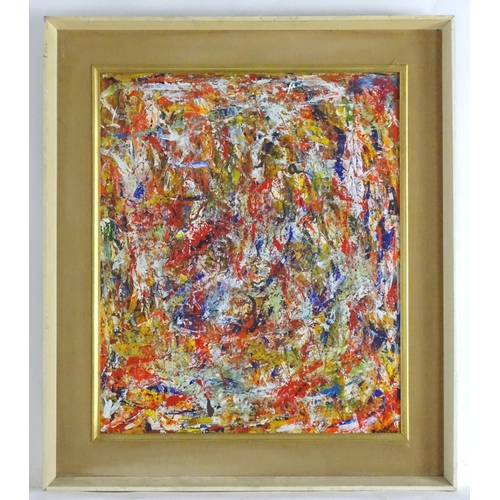 1545 - Manner of Jean-Paul Riopelle (1923-2002), Canadian School, Oil on board, Abstract composition. Signe... 