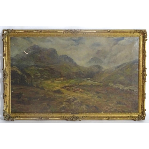 1552 - Manner of Henry Hadfield Cubley (1858–1934), XIX, Oil on canvas, A landscape scene depicting a highl... 