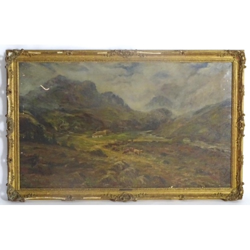 1552 - Manner of Henry Hadfield Cubley (1858–1934), XIX, Oil on canvas, A landscape scene depicting a highl... 