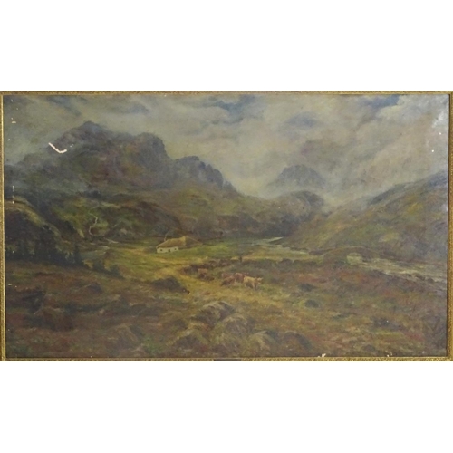 1552 - Manner of Henry Hadfield Cubley (1858–1934), XIX, Oil on canvas, A landscape scene depicting a highl... 