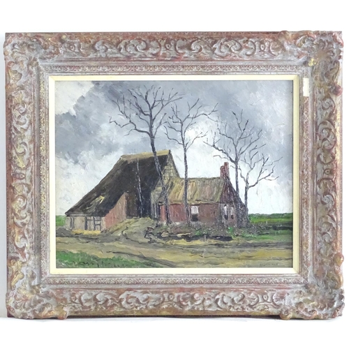 1563 - Vernon Southward (1913-1981), Oil on canvas, A Flemish Farm. Signed lower right and gallery label ve... 