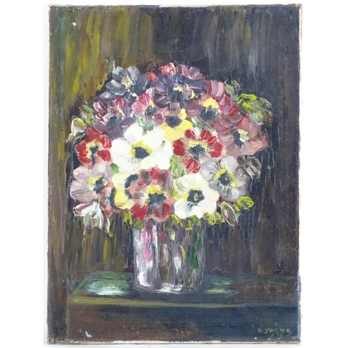 1574 - C. Yorks, XX, Oil on canvas, A still life study of flowers in a vase. Signed and dated (19)79 lower ... 