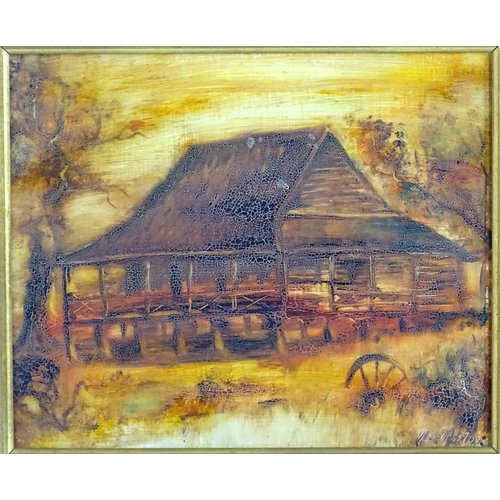 1579 - N. Norton, XX, Oil on board, A rural scene with a farmhouse. Signed lower right. Approx. 9 3/4