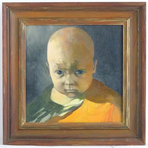 1581 - XX-XXI, Oil on canvas, A portrait of a young Buddhist monk. Approx. 11 1/2