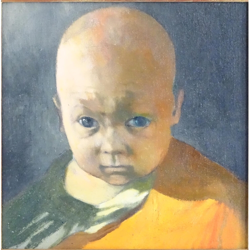 1581 - XX-XXI, Oil on canvas, A portrait of a young Buddhist monk. Approx. 11 1/2