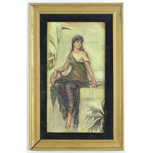 1671 - Nathaniel Sichel (1843-1907), German School, Watercolour, An Oriental Egyptian beauty on a ledge wit... 