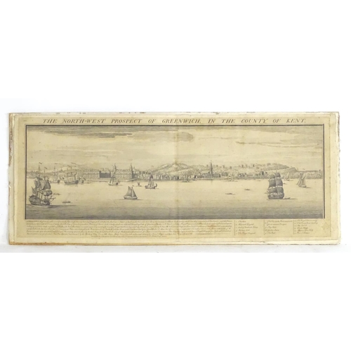 1725 - After Samuel and Nathaniel Buck, XVIII, Etching and engraving, The North-West Prospect of Greenwich,... 