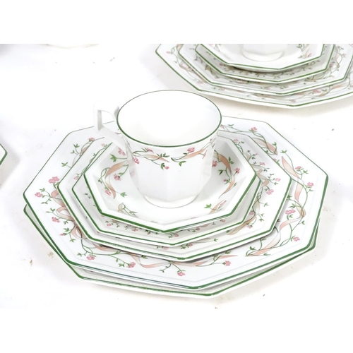 172 - A large quantity of Johnson Brothers tea and dinner wares in the pattern Eternal Beau with flower an... 