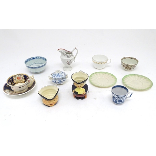 154 - A quantity of assorted ceramics, to include a Chinese blue and white rice bowl, a Chinese blue and w... 