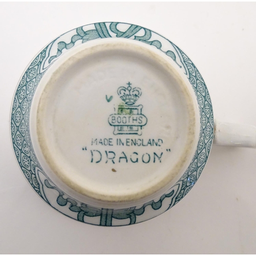 187 - A quantity of Booths tea cups and saucers in the pattern Dragon with gilt highlights. Cups approx. 2... 