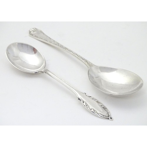 235 - Two silver jam / preserve spoons one hallmarked London 1928 maker Deakin & Francis, the other Birmin... 