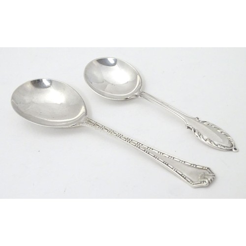 235 - Two silver jam / preserve spoons one hallmarked London 1928 maker Deakin & Francis, the other Birmin... 