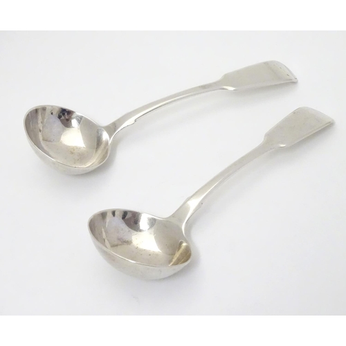 462 - A pair of Victorian silver fiddle pattern ladles hallmarked  London 1844 maker Samuel Hayne & Dudley... 