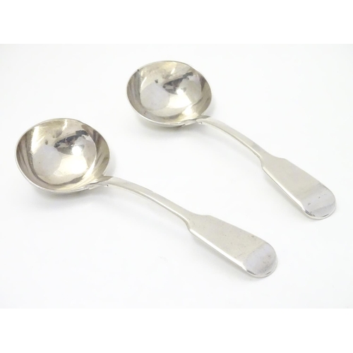 462 - A pair of Victorian silver fiddle pattern ladles hallmarked  London 1844 maker Samuel Hayne & Dudley... 