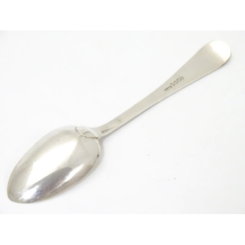 464 - A Victorian Scottish silver old English pattern teaspoon with bead edge. Hallmarked Edinburgh 1866 m... 