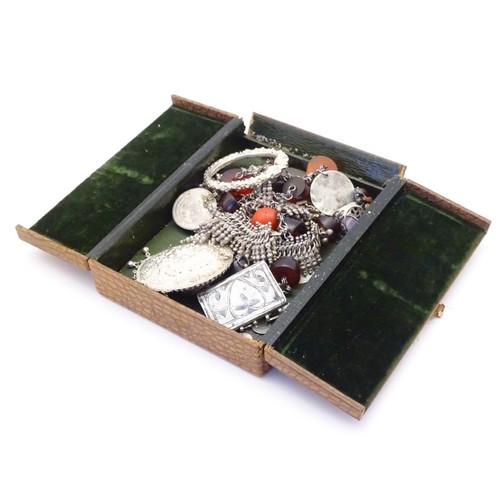 643 - Assorted jewellery etc including Indian white metal necklaces etc, prayer pendant etc