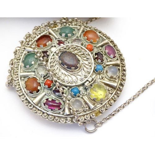 643 - Assorted jewellery etc including Indian white metal necklaces etc, prayer pendant etc