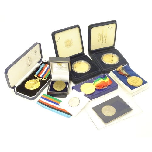 671 - An assortment of late 20thC issue WWII commemorative medals, comprising a cased Award Productions Op... 