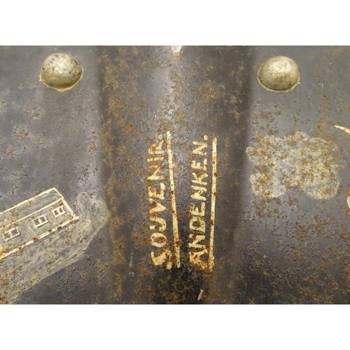 680 - Militaria, Second World War / World War II / WW2: A decorated shovel blade, painted with the emblems... 