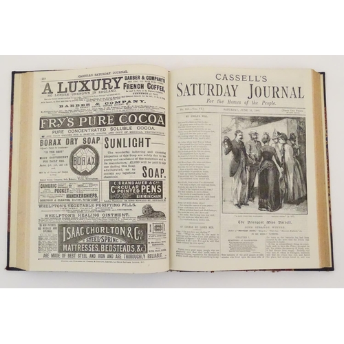 692 - Book: Cassell's Saturday Journal, number 6, April - September 1888, a bound volume containing weekly... 