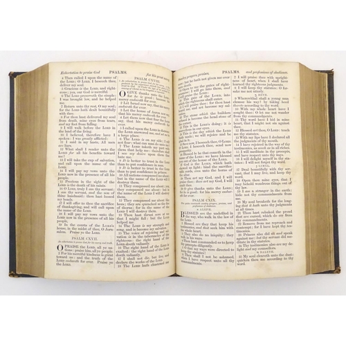 693 - Book: The Holy Bible, King James version, pub. Oxford University Press, 1852. The leather cover with... 