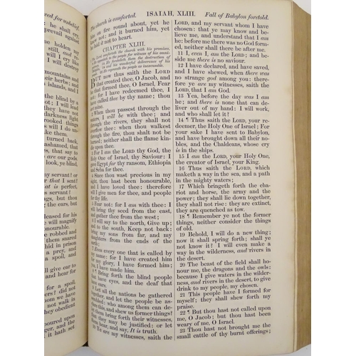 693 - Book: The Holy Bible, King James version, pub. Oxford University Press, 1852. The leather cover with... 