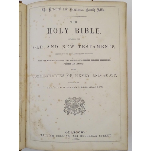 704 - Book: The Practical and Devotional Family Bible, with the commentaries of Henry and Scott, condensed... 