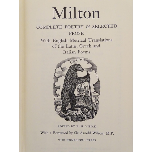 710 - Books: The Nonesuch Library, five volumes: William Morris (1934), Swift (1942), Milton (1941), Willi... 