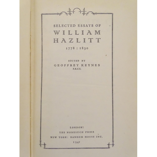 710 - Books: The Nonesuch Library, five volumes: William Morris (1934), Swift (1942), Milton (1941), Willi... 