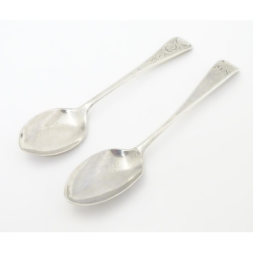 251 - A Geo III silver Old English pattern teaspoon, hallmarked London 1792 maker George Gray, together wi... 