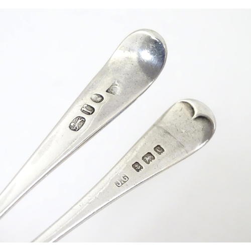 251 - A Geo III silver Old English pattern teaspoon, hallmarked London 1792 maker George Gray, together wi... 