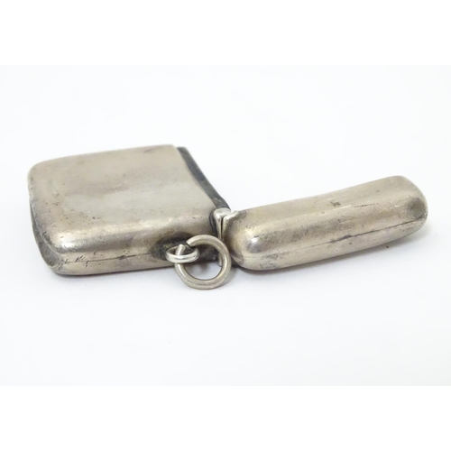 254 - A silver vesta case. Hallmarked Birmingham 1900 maker Joseph Gloster. 1 3/4