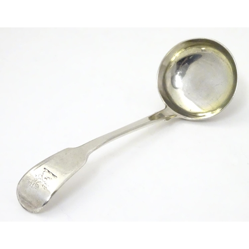 258 - A Geo IV silver fiddle pattern sauce ladle, hallmarked London 1829 maker William Eaton. 6