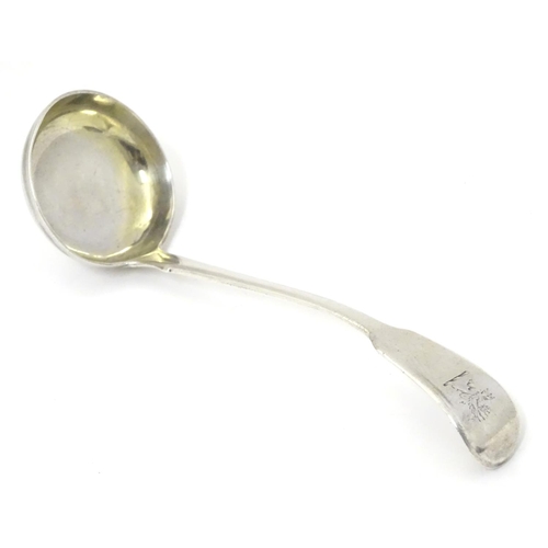 258 - A Geo IV silver fiddle pattern sauce ladle, hallmarked London 1829 maker William Eaton. 6