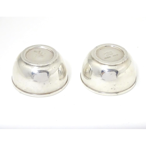 275 - A pair of  Art Deco silver salts with Bakelite liners. Hallmarked Birmingham 1932 maker Joseph Glost... 