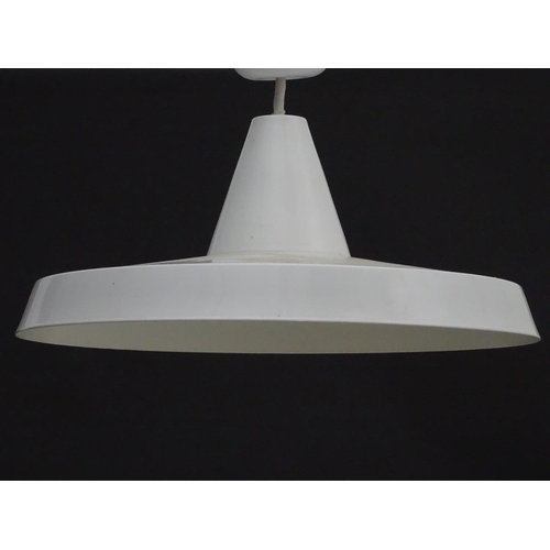 1572 - Vintage Retro, Mid-Century: a Nordlux 7663 pendant lamp, white enameled finish, the shade 13 3/4