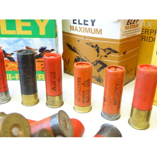 2042 - Shooting, shotgun cartridges: a quantity of Eley 12 bore cartridges, to include 'Hymax' 36g #3, 'Hi-... 