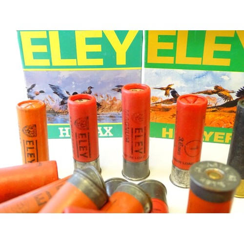 2042 - Shooting, shotgun cartridges: a quantity of Eley 12 bore cartridges, to include 'Hymax' 36g #3, 'Hi-... 