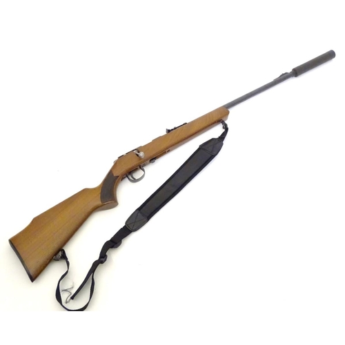 2050 - Rimfire rifle: an Anschutz 'Modell 1450' .22LR bolt-action rifle, 26'' barrel (including sound moder... 