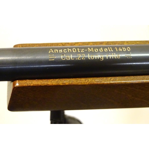 2050 - Rimfire rifle: an Anschutz 'Modell 1450' .22LR bolt-action rifle, 26'' barrel (including sound moder... 