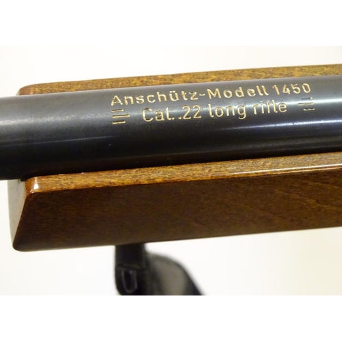 2050 - Rimfire rifle: an Anschutz 'Modell 1450' .22LR bolt-action rifle, 26'' barrel (including sound moder... 